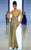 MNM Couture - 2125 Fantasy Glimmering Illusion Column Gown in Neutral and Gold