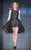 MNM Couture - 2210 Beaded Sheath Short Dress with A Line Overskirt in Black
