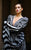 MNM Couture - 2274 Plunging Puffed Long Sleeves Long Gown in Black and White