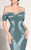 MNM Couture - 2276 Off-Shoulder Structured Mermaid Gown in Blue and Green