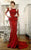 MNM Couture - 2277 Pleated Halter Neck Trumpet Dress in Red