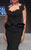 MNM Couture - 2282 Petal Flourish Scoop Neck Sheath Dress in Black