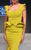 MNM Couture - 2282 Petal Flourish Scoop Neck Sheath Dress in Yellow and Green