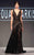 MNM Couture - 2289 V-Neck Mesh and Lace Evening Dress in Black
