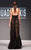 MNM Couture - 2289 V-Neck Mesh and Lace Evening Dress in Black