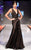 MNM Couture - 2289 V-Neck Mesh and Lace Evening Dress in Black