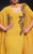 MNM Couture - 2290 Embellished High Neck Trumpet Dress in Yellow