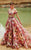 MNM Couture - 2315 Printed Off Shoulder Ballgown in Pink