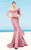 MNM Couture - 2344 Peplum Fantasy Asymmetric Mermaid Gown in Pink