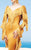 MNM Couture - 2350 Embroidered V-neck Mermaid Dress in Gold