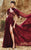 MNM Couture - 2357 Embroidered V-neck A-Line Dress in Red