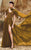 MNM Couture - 2357 Embroidered V-neck A-Line Dress in Gold