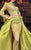 MNM Couture - 2358 Embroidered Illusion High Neck A-Line Dress in Green