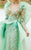 MNM Couture - 2359 Floral V-Neck Column Dress in Green