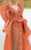 MNM Couture - 2359 Floral V-Neck Column Dress in Orange