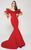MNM Couture - 2365 Layered Off Shoulder Mermaid Dress in Red