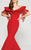 MNM Couture - 2365 Layered Off Shoulder Mermaid Dress in Red