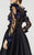MNM Couture - 2376 Sheer Floral Embellished A-line Dress in Purple and Black
