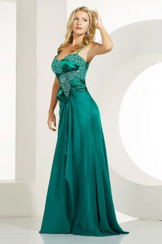 MNM Couture - 5467 Stunning Crystal Embellished Sweetheart Gown In Blue and Green