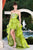 MNM Couture - 6462 Strapless Minidress with Spectacular Back Drape In Yellow and Green