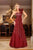MNM Couture - 6633 Feather Accented A-line Dress In Red