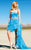 NM Couture - 7017 Jeweled Sweetheart High Low A-line Dress in Blue