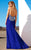 MNM Couture - 7310 Bejeweled Straight Sheath Dress in Blue