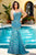 MNM Couture - 7373 Beaded Sweetheart Trumpet Dress in Blue