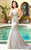 MNM Couture - 7373 Beaded Sweetheart Trumpet Dress in Gray