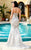 MNM Couture - 7373 Beaded Sweetheart Trumpet Dress in Gray