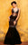 MNM Couture - 7449 Embellished Halter Mermaid Dress in Black
