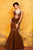 MNM Couture - 7449 Embellished Halter Mermaid Dress in Brown