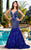 MNM Couture - 7662 Two Piece Jeweled Mermaid Dress in Blue
