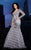 MNM Couture - 8221 Crystal Encrusted Illusion Evening Gown in Silver