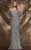 MNM Couture - 9093 Cold Shoulder Shimmer Illusion Evening Gown in Silver