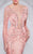 MNM Couture - 9555W Crystal Embellished Long Sleeves Trumpet Gown in Pink