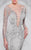MNM Couture - 9555W Crystal Embellished Long Sleeves Trumpet Gown in Silver