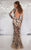 MNM Couture - 9556 Beaded Illusion Jewel Sheath Dress in Black and Neutral