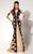 MNM Couture - 9582 Lace V-neck Mermaid Dress in Black and Neutral