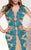 MNM Couture - 9582 Lace V-neck Mermaid Dress in Neutral and Blue