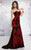 MNM Couture - 9584 Lace Sweetheart Trumpet Dress in Neutral and Red