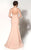 MNM Couture - C1205 Bedazzled V-neck Trumpet Dress in Pink