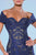MNM Couture - G1550 Lace Sweetheart Sheath Dress in Blue