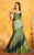 MNM Couture - KH068 Sleeveless V Neck Lace Mermaid Gown in Green