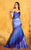 MNM Couture - KH068 Sleeveless V Neck Lace Mermaid Gown in Purple