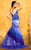 MNM Couture - KH068 Sleeveless V Neck Lace Mermaid Gown in Purple