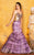 MNM Couture - KH073 Beads and Rhinestone Embellished Mermaid Gown in Purple