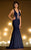 MNM Couture - L5016 Beaded Sleeveless Halter Trumpet Gown in Blue