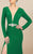 MNM Couture - M0006 Long Sleeve Plunging Column Slit Dress