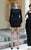 MNM Couture - N0120A Beaded Long Sleeves Short Dress in Black